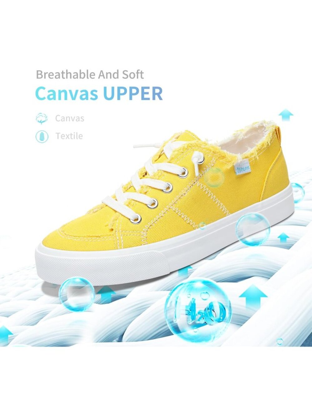 Women's Lemon Comfortable Breathable Canvas Slip on Shoes Play Fashion Sneaker - Picture 4 of 6